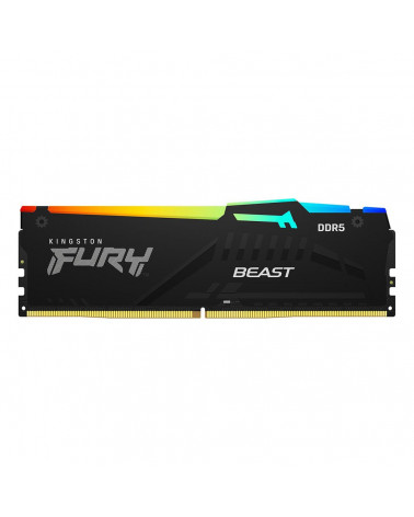 Модуль памяти Kingston 8GB DDR5 5200 DIMM FURY Beast Black RGB Non-ECC, CL40, 1.25V, 1RX8 40-40-40  288-pin, RTL 