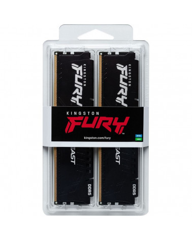 Модуль памяти Kingston 64GB DDR5 5600 DIMM FURY Beast Black kit 2*32,Non-ECC,  CL40, 1.25V, 288-pin RTL 