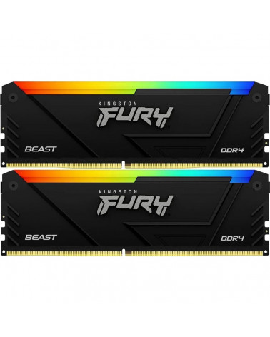 Модуль памяти Kingston 64GB DDR4 3600MHz DIMM FURY Beast Black RGB XMP kit 2x32Gb, CL18, 288-pin  1.35V  Non-ECC 