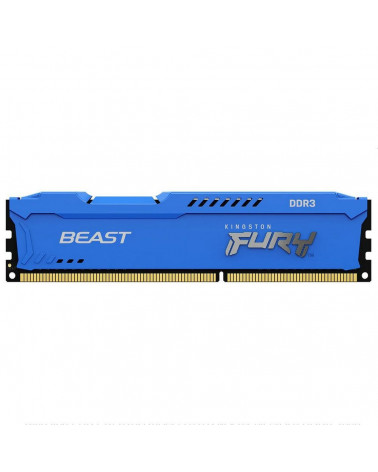 Модуль памяти Kingston 8GB DDR3 1600MHz DIMM FURY Beast Blue PnP 2RX8 10-10-10 1.5V 240-pin 4Gbit 