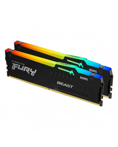 Модуль памяти Kingston 16GB DDR5 5200 DIMM FURY Beast Black RGB EXPO kit 2*8gb, Non-ECC, 1RX16 36-40-40 1.25V 288-pin 16Gbit 