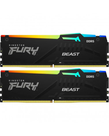 Модуль памяти Kingston 32GB DDR5 5600 DIMM FURY Beast Black RGB EXPO Non-ECC Unbuffered DIMM (Kit 2*16gb) 1RX8 36-38-38 1.25V 28