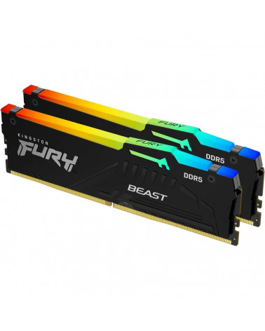 Модуль памяти Kingston 32GB DDR5 5600 DIMM FURY Beast Black RGB EXPO Non-ECC Unbuffered DIMM (Kit 2*16gb) 1RX8 36-38-38 1.25V 28