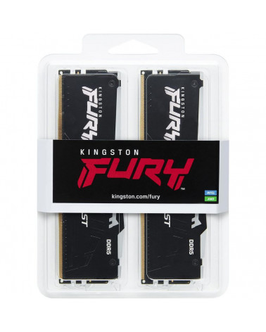 Модуль памяти Kingston 16GB DDR5 5600 DIMM FURY Beast Black AMD RGB On-Die ECC, поддержка AMD EXPO, CL36, 1.25V 