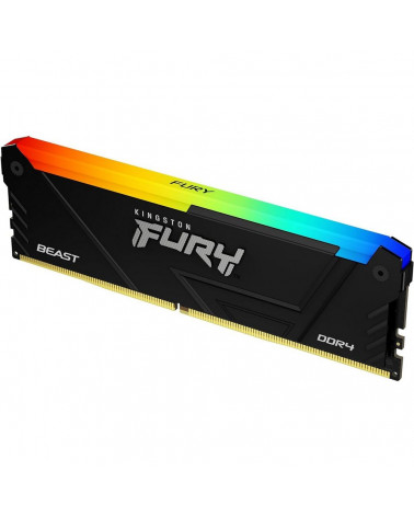 Модуль памяти Kingston 32GB DDR4 2666 FURY Beast RGB Black PnP Non-ECC Unbuffered DIMM (Single Module) 2RX8 16-18-18 1.2V 288-pi