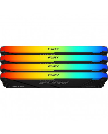 Модуль памяти Kingston 128GB DDR4 3200 DIMM FURY Beast Black RGB Gaming Memory Non-ECC, CL16, 1.35V, XMP, Heat Shield, Kit (4x32