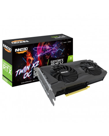 Видеокарта INNO3D RTX3050 TWIN X2 OC (1822MHz/14Gbps) / 8GB GDDR6 / 128-bit / DP+DP+DP+HDMI / AK2130 / GP190 / GA106-150 