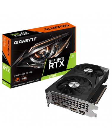 Видеокарта Gigabyte RTX3060 WINDFORCE OC 12GB GDDR6 192-bit HDMIx2 DPx2 