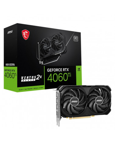 Видеокарта MSI RTX4060Ti VENTUS 2X BLACK 8G OC GDDR6 3xDP HDMI 128bit PCI-E Gen4x8 RTL 