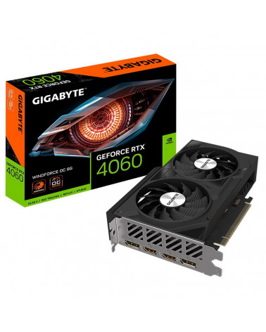 Видеокарта Gigabyte RTX4060 WINDFORCE OC 8GB GDDR6 128-bit DPx2 HDMIx2 2FAN RTL 