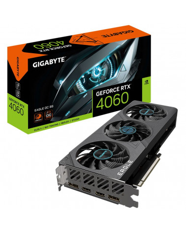 Видеокарта Gigabyte RTX4060 EAGLE OC 8GB GDDR6 128-bit DPx2 HDMIx2 3FAN RTL 