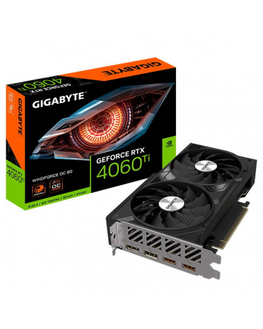 Видеокарта Gigabyte RTX4060Ti WINDFORCE OC 8GB GDDR6 128-bit DPx2 HDMIx2 2FAN ATX RTL 