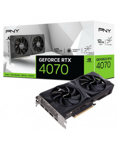 Видеокарта PNY RTX4070 12GB VERTO Dual Fan DLSS 3 GDDR6X 192-bit DPx3 HDMI RTL 