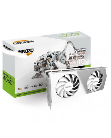 Видеокарта INNO3D RTX4060Ti 8GB TWIN X2 OC WHITE GDDR6 128-bit DPx3 HDMI 2FAN RTL 