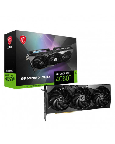 Видеокарта MSI RTX4060Ti GAMING X SLIM 16GB GDDR6 128-bit DPx3 HDMI 3FAN RTL 