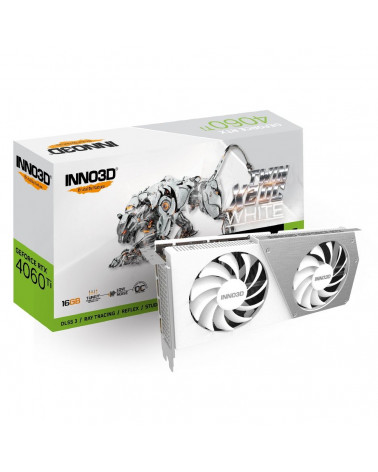 Видеокарта INNO3D RTX4060Ti 16GB TWIN X2 OC WHITE GDDR6 128-bit DPx3 HDMI 2FAN RTL 