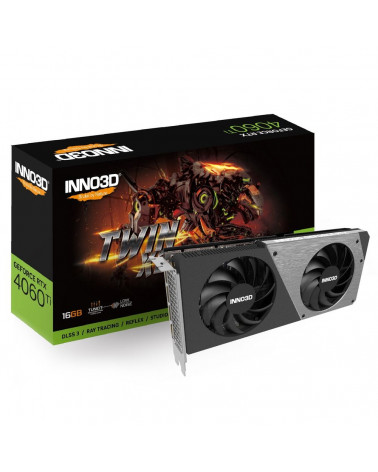 Видеокарта INNO3D RTX4060Ti 16GB TWIN OC GDDR6 128-bit DPx3 HDMI 2FAN RTL 