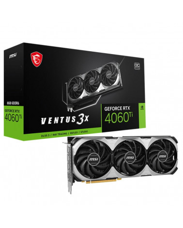 Видеокарта MSI RTX4060Ti VENTUS 3X E 8G OCB GDDR6 128-bit DPx3 HDMI 3FAN RTL 