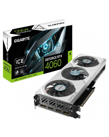 Видеокарта Gigabyte RTX4060 EAGLE OC ICE 8GB GDDR6 128-bit DPx2 HDMIx2 3FAN RTL 