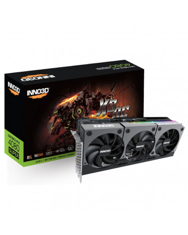 Видеокарта INNO3D RTX 4080 SUPER X3 OC 16GB GDDR6X 256bit 3xDP HDMI 3FAN 