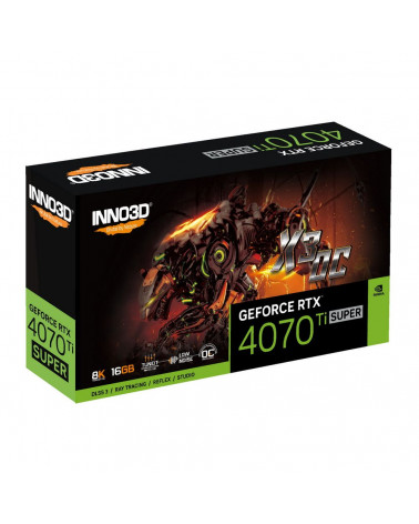 Видеокарта INNO3D RTX4070 Ti SUPER X3 OC 16GB GDDR6X 256bit 3xDP HDMI 3FAN 