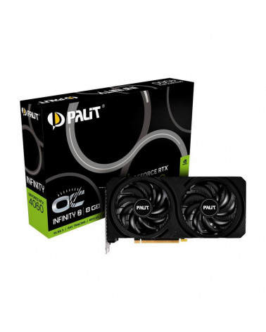 Видеокарта Palit RTX4060 INFINITY 2 OC 8Gb GDDR6 128bit 3xDP HDMI 2FAN 