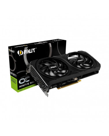 Видеокарта Palit RTX4060 INFINITY 2 OC 8Gb GDDR6 128bit 3xDP HDMI 2FAN 