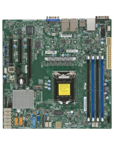 Материнская плата SuperMicro SuperMicro MBD-X11SSH-F-B Micro-ATX LGA 1151 64GB Unbuffered ECC UDIMM DDR4-2400MHz, in 4 DIMM slot