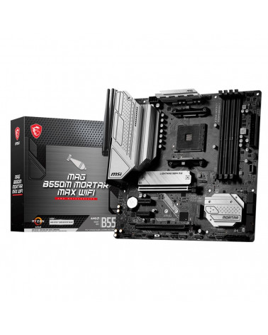 Материнская плата MSI MAG B550M MORTAR MAX WIFI mATX, B550, AM4, 4xDDR4, 2xPCI-Ex16, 2xPCI-Ex1, 2xM.2, 6xSATA3 ,2xUSB3.2 Gen2, 5