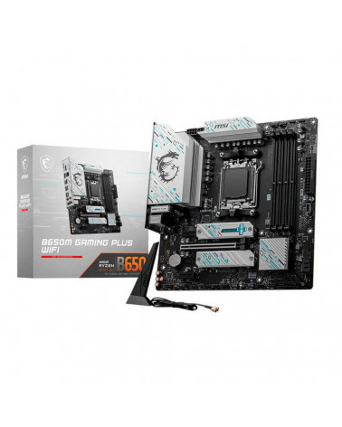 Материнская плата MSI B650M GAMING PLUS WIFI B650, AM5, 4DDR5, 1PCI-Ex16, 2PCI-Ex1, 2M.2, 4SATA3.0, 5USB3.2Gen2, 6USB3.2Gen1, 4U