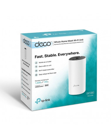 Точка доступа Wi-Fi TP-LINK Deco M4(1-pack) AC1200 Домашняя Mesh Wi-Fi система-одно устройство, чипсет Qualcomm, 867 Мбит/с на 5