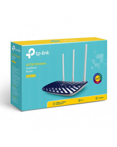 Маршрутизатор TP-LINK Archer C20(RU) AC750 Двухдиапазонный Wi-Fi роутер, чипсет Mediatek, до 433 Мбит/с на 5 ГГц + до 300 Мбит/с