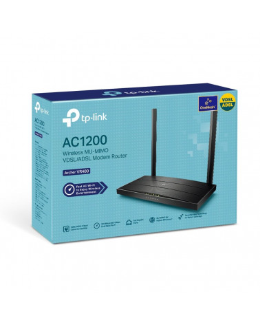 Маршрутизатор TP-LINK Archer VR400 AC1200 Wi-Fi роутер с модемом VDSL/ADSL и поддержкой MU-MIMO (089689) (Archer VR400) 