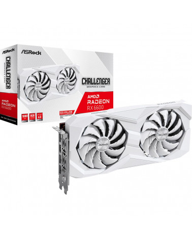 Видеокарта ASRock RX6600 Challenger White 8GB GDDR6 HDMI DPx3 2FAN RTL 