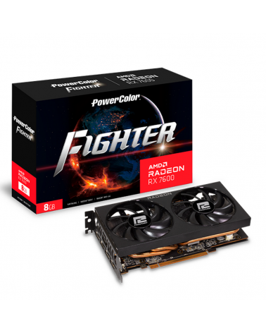 Видеокарта PowerColor RX7600 Fighter 8GB GDDR6 128-bit DPx3 HDMI 2FAN RTL 