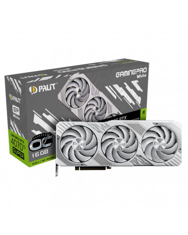 Видеокарта Palit RTX4070Ti SUPER GAMINGPRO WHITE OC 16GB GDDR6X 256bit 3-DP HDMI 3FAN 