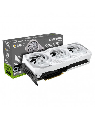 Видеокарта Palit RTX4070Ti SUPER GAMINGPRO WHITE OC 16GB GDDR6X 256bit 3-DP HDMI 3FAN 