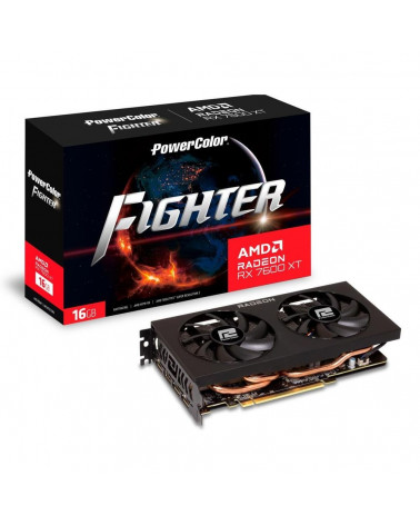 Видеокарта PowerColor RX7600XT Fighter 16GB GDDR6 128bit 3xDP HDMI 2FAN RTL 