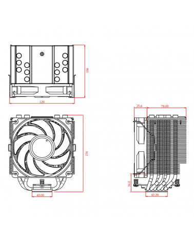 Вентилятор ID-COOLING SE-226-XT ARGB LGA20XX/1700/1200/115X/AM4 (8шт/кор, TDP 250W, PWM, 6 тепл.трубкок   + медная база, FAN 120