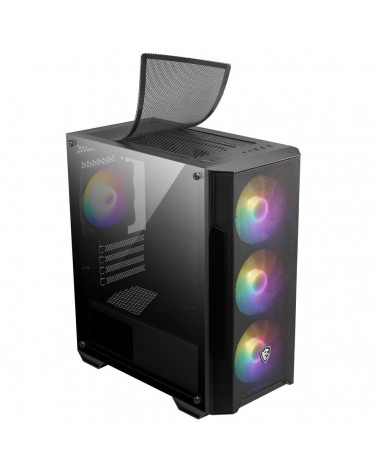 Корпус MSI MAG FORGE M100A Mini-Tower, MATX, 1xUSB 3.0, 2xUSB 2.0, 4x120mm Auto RGB Fan, Acrylic Window, Brown Box 