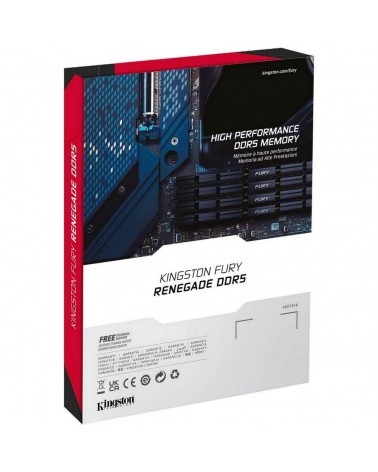 Модуль памяти Kingston 64GB DDR5 6400 FURY Renegade Silver/Black XMP Non-ECC Unbuffered DIMM (Kit 2*32gb) 2RX8 32-39-39 1.4V 288