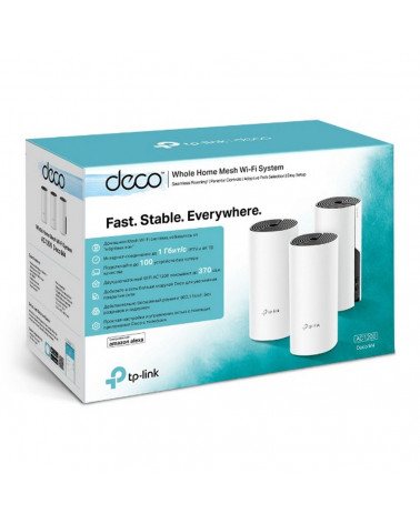 Точка доступа Wi-Fi TP-LINK Deco M4(3-pack) AC1200 Домашняя Mesh Wi-Fi система, процессор Qualcomm, 867 Мбит/с на 5 ГГц+300 Мбит