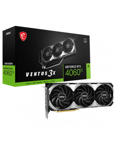 Видеокарта MSI RTX4060Ti VENTUS 3X 16GB GDDR6 128bit 3xDP HDMI 3FAN RTL 