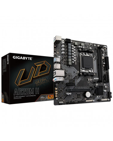 Материнская плата Gigabyte A620M H, Socket AM5, AMD A620, 2xDDR5-5200, HDMI+DP, 1xPCI-Ex16, 1xPCI-Ex1, 4xSATA3(RAID 0/1/10), 1xM