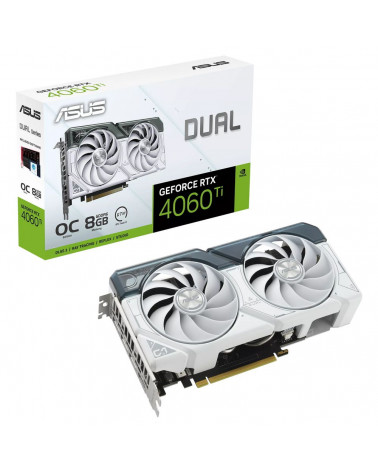 Видеокарта ASUS DUAL-RTX4060TI-O8G-WHITE /RTX4060TI,HDMI*1,DP*3,8G,D6