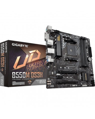 Материнская плата Gigabyte B550M DS3H, Socket AM4, AMD B550, 4xDDR4-3200, DVI-D+HDMI, 2xPCI-Ex16, 1xPCI-Ex1, 4xSATA3(RAID 0/1/10