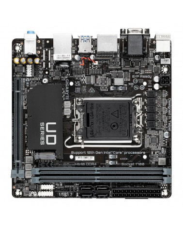 Материнская плата Gigabyte H610I DDR4, Socket 1700, Intel®Р610, 2xDDR4-3200, D-Sub+HDMI+DP+DP, 1xPCI-Ex16, 4xSATA3, 1xM.2, 8Ch A