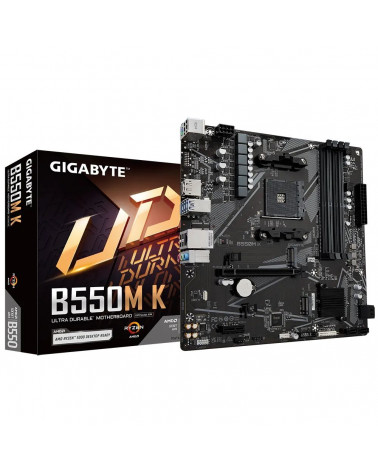 Материнская плата Gigabyte B550M K, Socket AM4, AMD B550, 4xDDR4-3200, HDMI+DP, 1xPCI-Ex16, 1xPCI-Ex1, 4xSATA3(RAID 0/1/10), 2xM