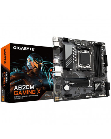 Материнская плата Gigabyte A620M GAMING X, Socket AM5, AMD A620, 4xDDR5-5200, HDMI+DP, 1xPCI-Ex16, 1xPCI-Ex1, 4xSATA3(RAID 0/1/1