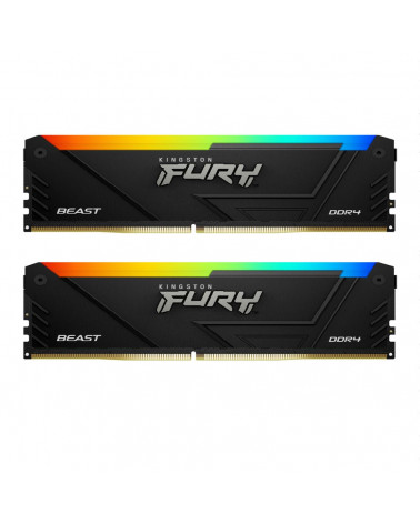 Модуль памяти Kingston 16GB DDR4 3733MHz DIMM FURY Beast Black RGB XMP Kit (2x8GB), CL19, 1.35V 